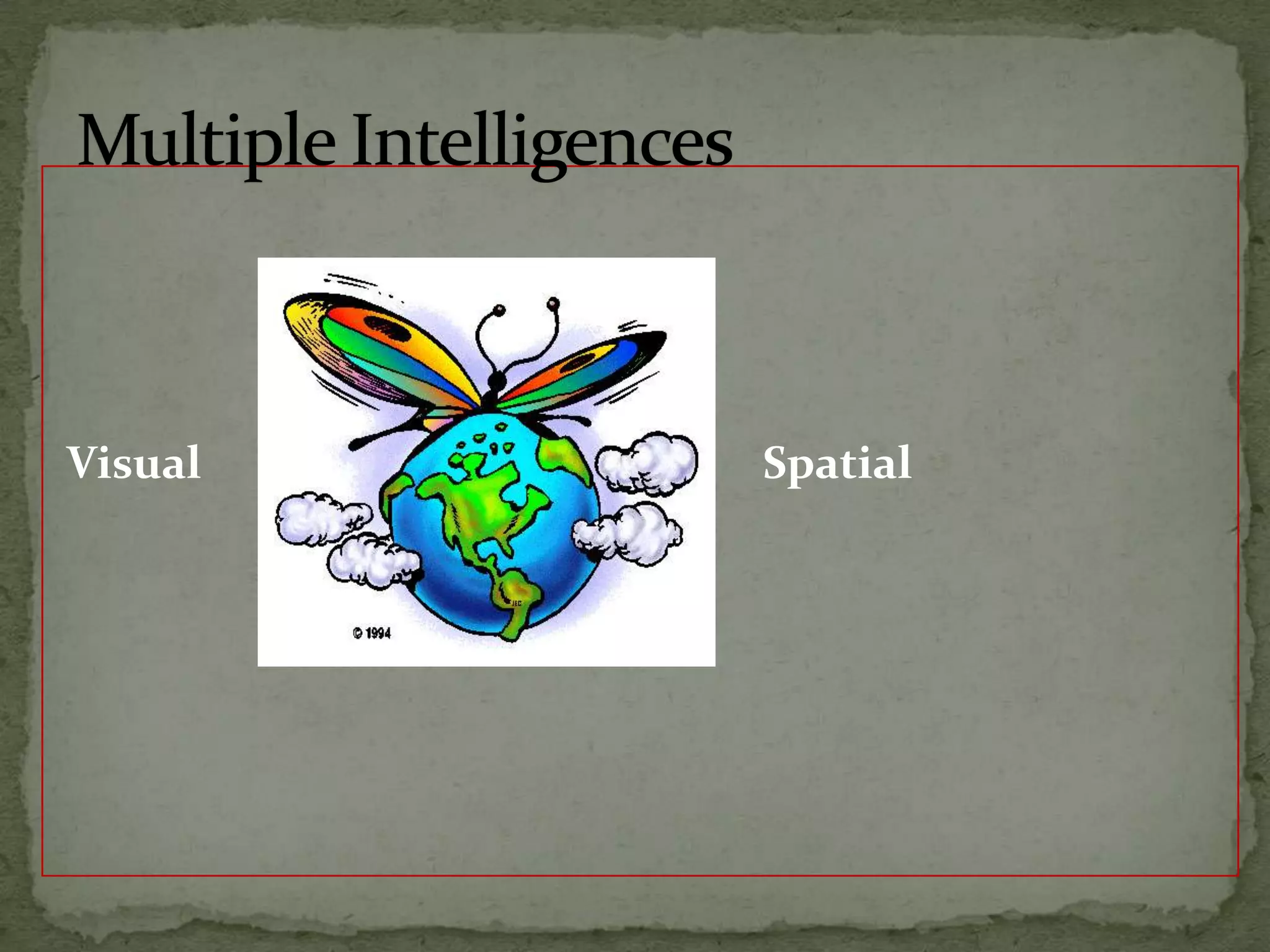 Visual                                                   SpatialMultiple Intelligences