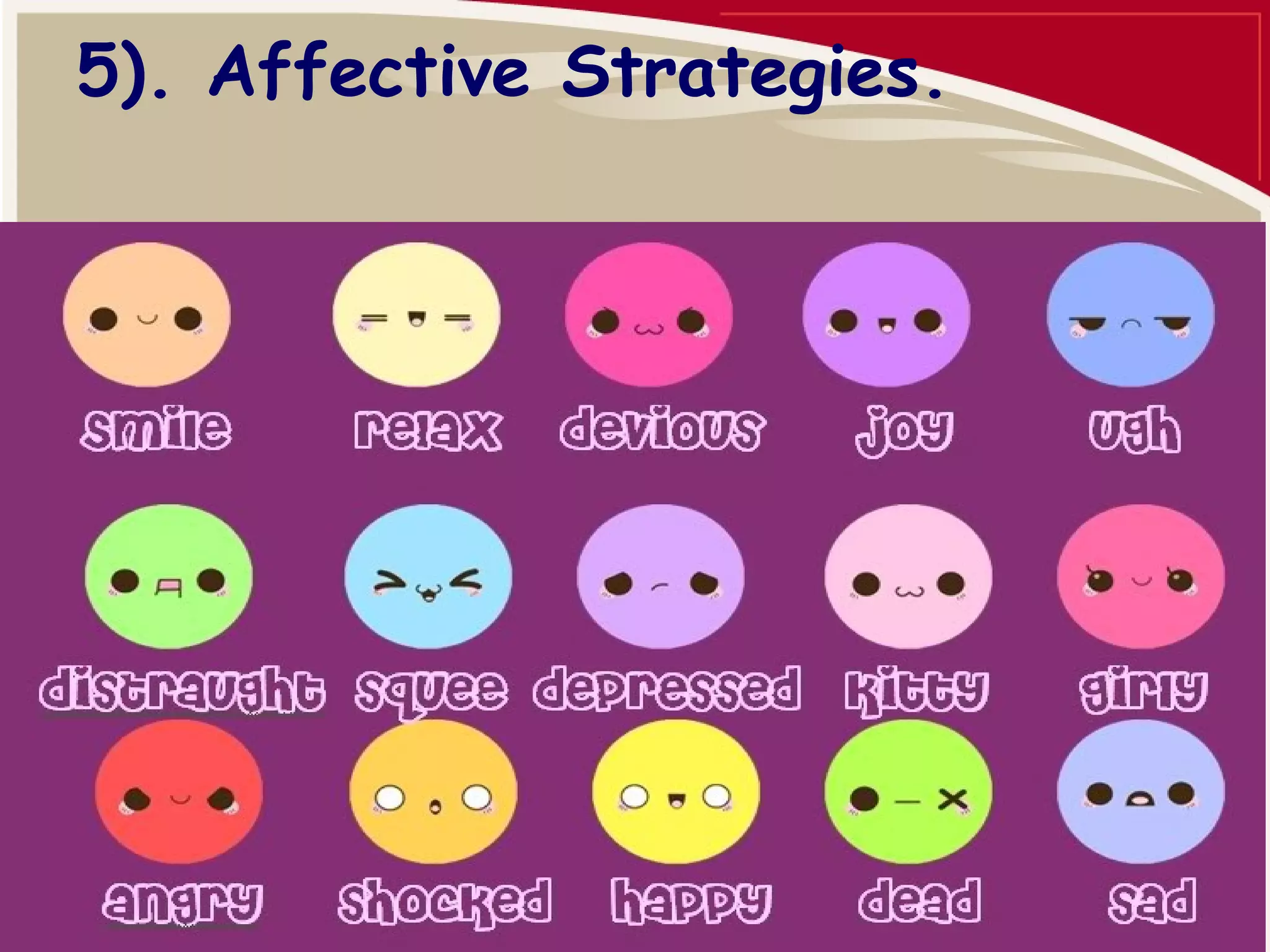 5). Affective Strategies. 
 