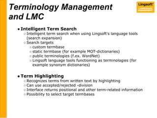 Lingsoft Language Management Central | PDF