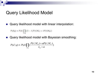 Statistical Learning Model Query Model languagemodel.ppt.Web Intelligence compu | PPT