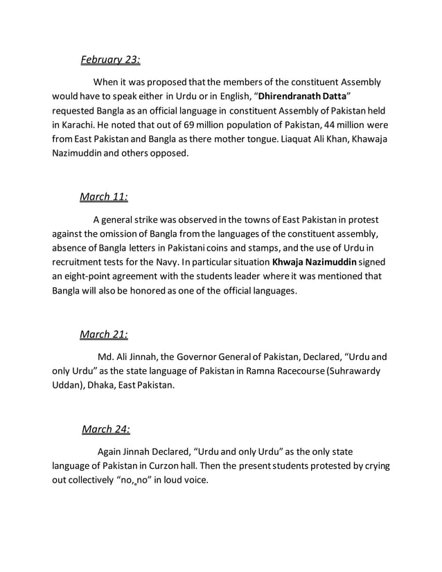 Language movement of Bangladesh 1952 | DOCX