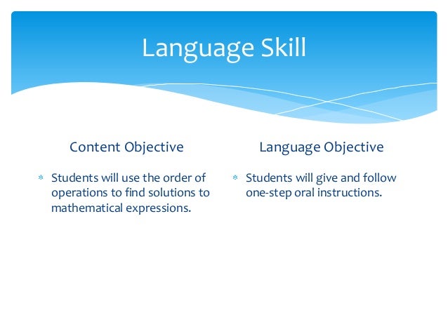 Language Objectives