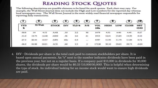 4. DIV - Dividends per share is the total cash paid to common stockholders per share. It is
based upon annual payments. An...