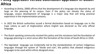 Language planning, policy and implementation in south Afirca | PPTX