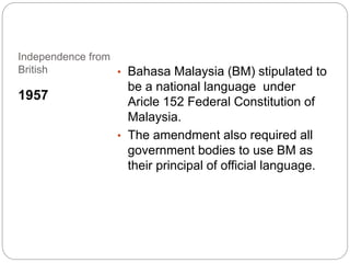 Language polices changes in malaysia | PPTX | Secondary Education ...