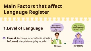 Language Register Powerpoint Presentation | PPTX