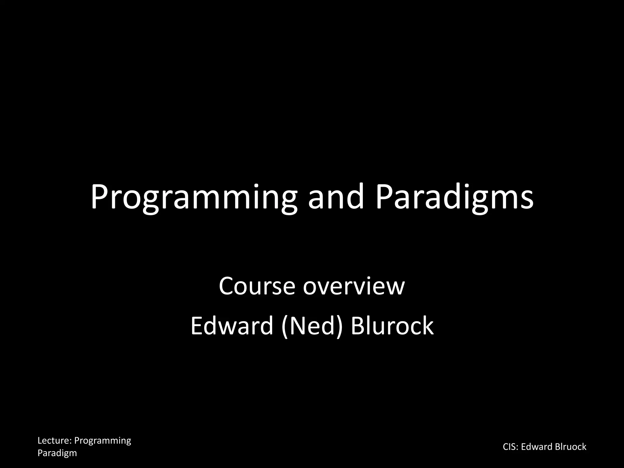 Programming Languages | PPT