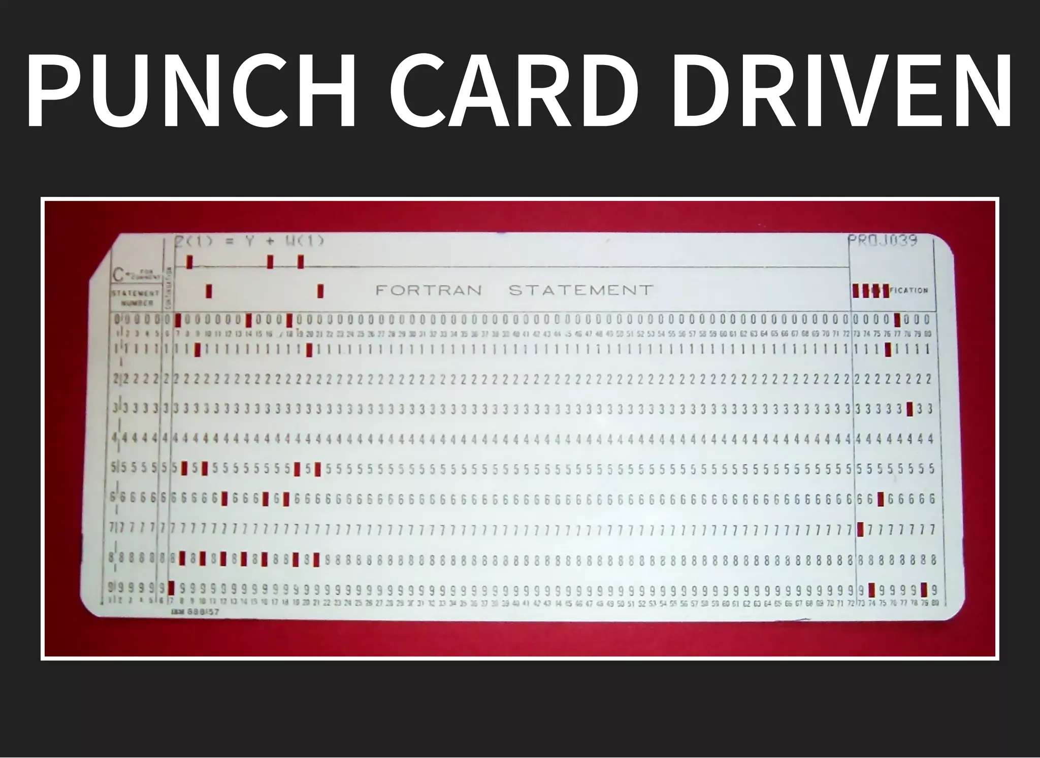 PUNCH CARD DRIVENPUNCH CARD DRIVEN
 