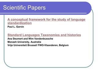 Language standardization: How and why | PPSX