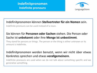LanguageStore - Indefinitpronomen und Numerale | PPT