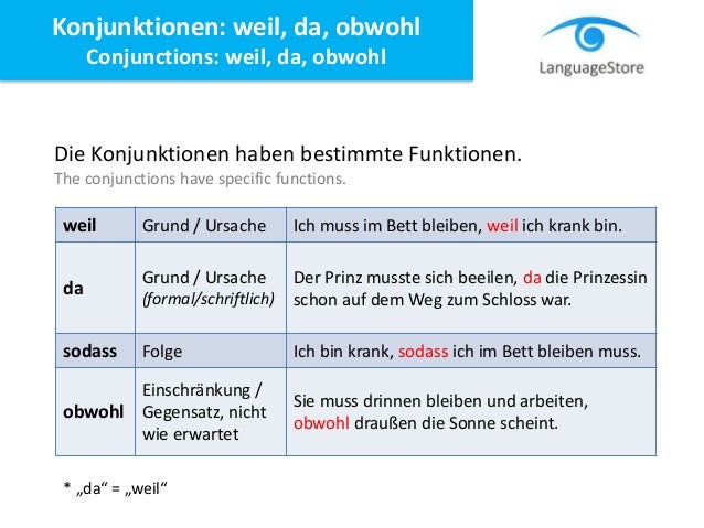 LanguageStore - weil vs. obwohl