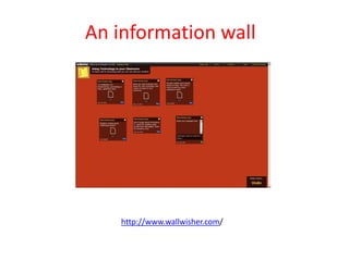 An information wall




    http://www.wallwisher.com/
 