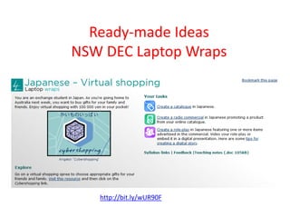 Ready-made Ideas
NSW DEC Laptop Wraps




   http://bit.ly/wUR90F
 