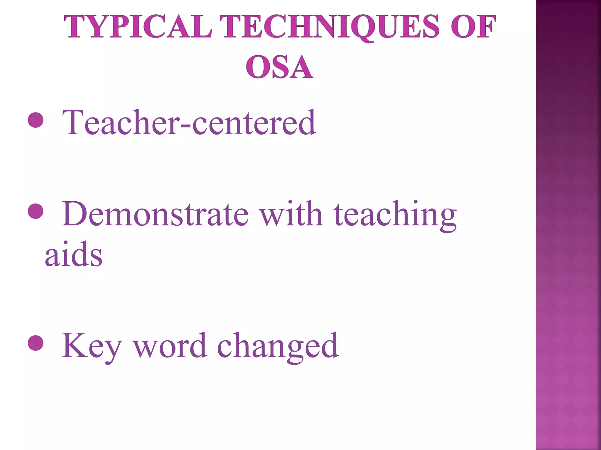 

Teacher-centered

Demonstrate with teaching
aids





Key word changed

 