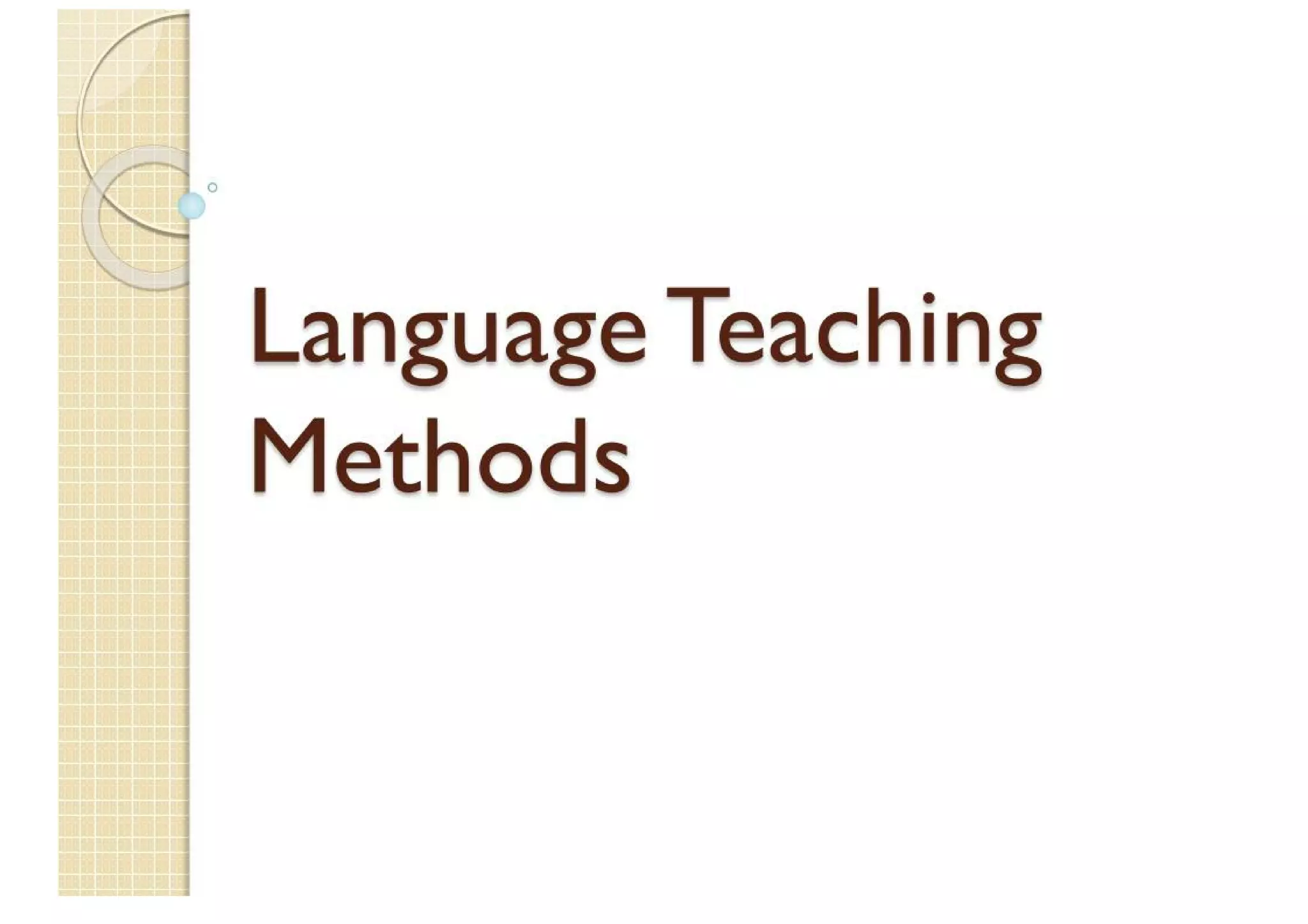 Language Teaching Methods