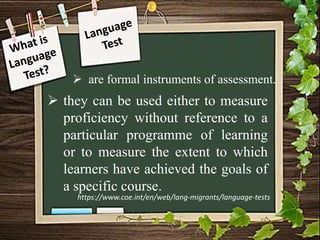Language Tests | PPT