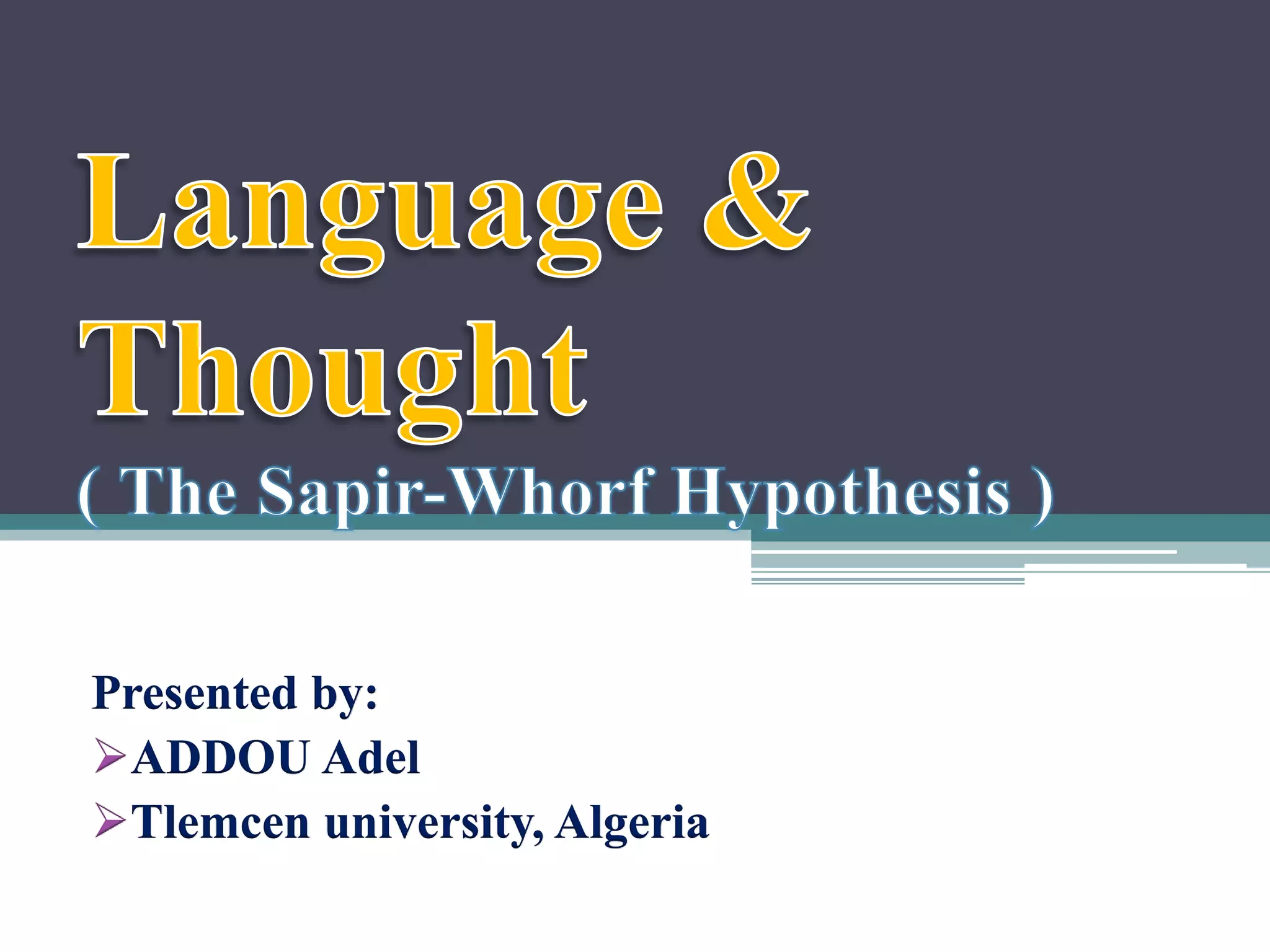 Presented by:
ADDOU Adel
Tlemcen university, Algeria
 