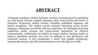 Language translation chatbox which helps | PPTX