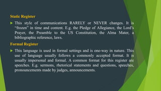 Language Variation: Register | PPTX
