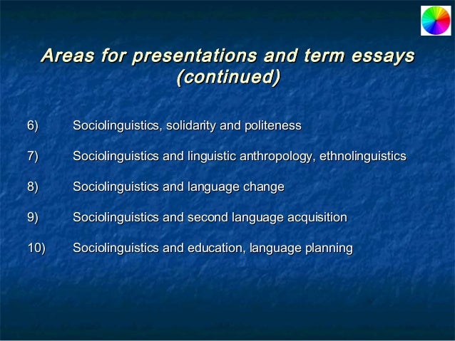 Ethnolinguistics essays