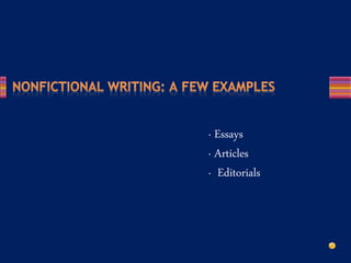 · Essays
· Articles
· Editorials
 