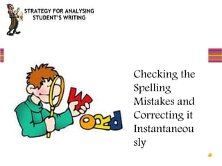 Checking the
Spelling
Mistakes and
Correcting it
Instantaneou
sly
 