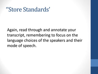 Lang Unit 3 Analysis of Spoken Language | PPT
