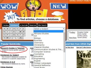 To find articles, choose a database.
 
