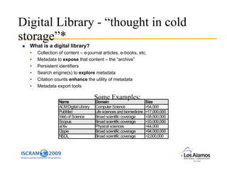 Using Architectures for Semantic Interoperability to Create Journal Clubs for Emergency Response
