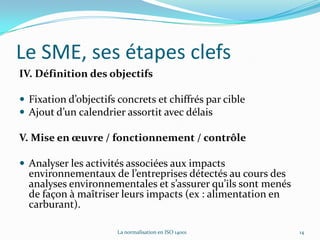 Le SME, ses étapes clefsII. Analyse environnementaleEau 