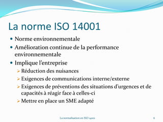 5La normalisation en ISO 14001