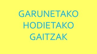 GARUNETAKO
HODIETAKO
GAITZAK
 