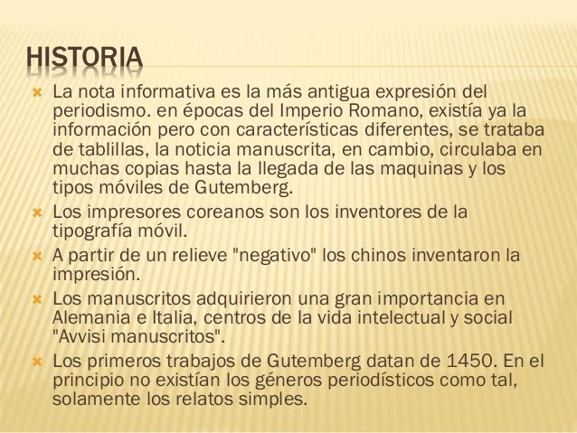 La nota informativa