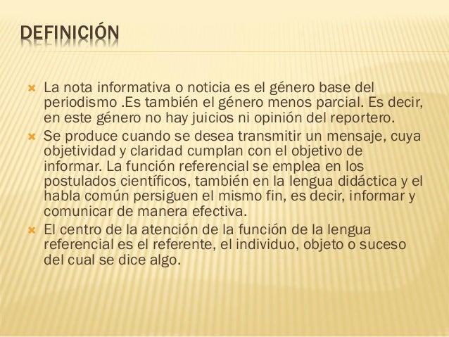 La nota informativa
