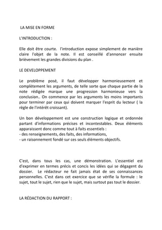 La Note De Synthese
