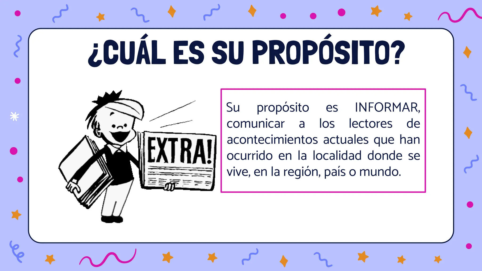La noticia caracteristicas y proposito de un genero informativopptx ...