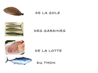 DE LA SOLE
DES SARDINES
DE LA LOTTE
DU THON
 