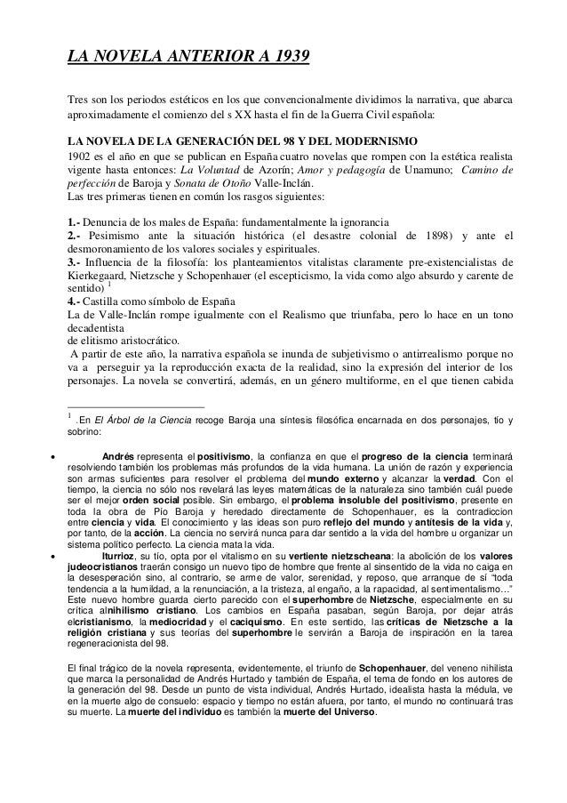 La Novela Anterior A 1939 - 