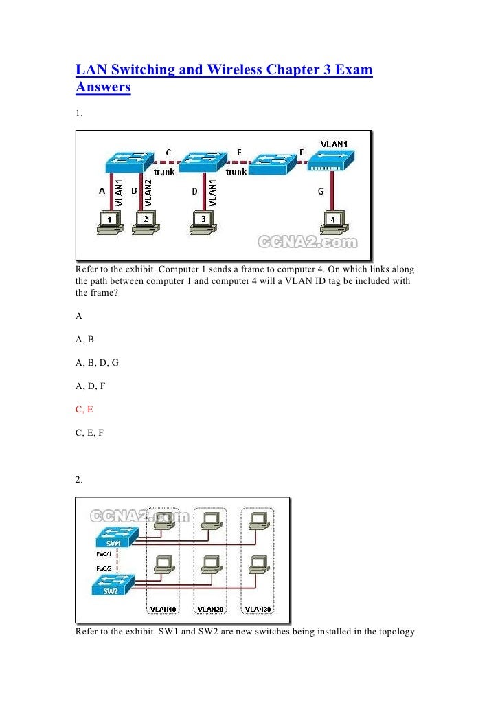Lan switching and wireless chapter 3 exam answers