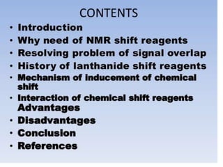 Lanthanide compounds as shift reagents