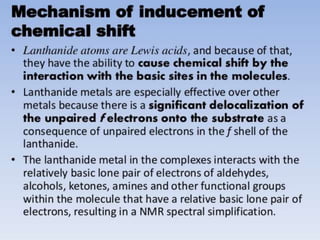 Lanthanide compounds as shift reagents