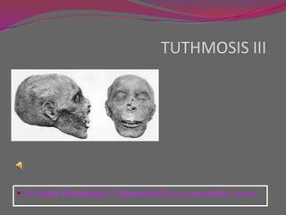 TUTHMOSIS IIIAl morir HatshepsutTuthmosis III es va convertir  en rei.