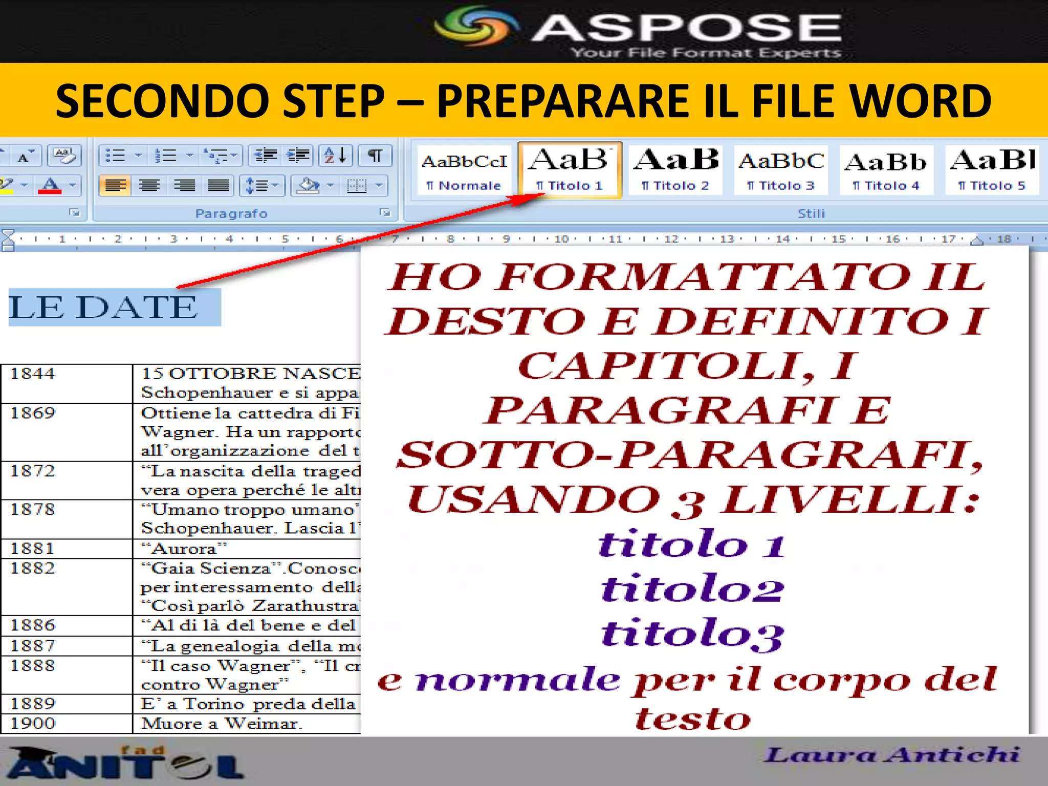 SECONDO STEP – PREPARARE IL FILE WORD
 