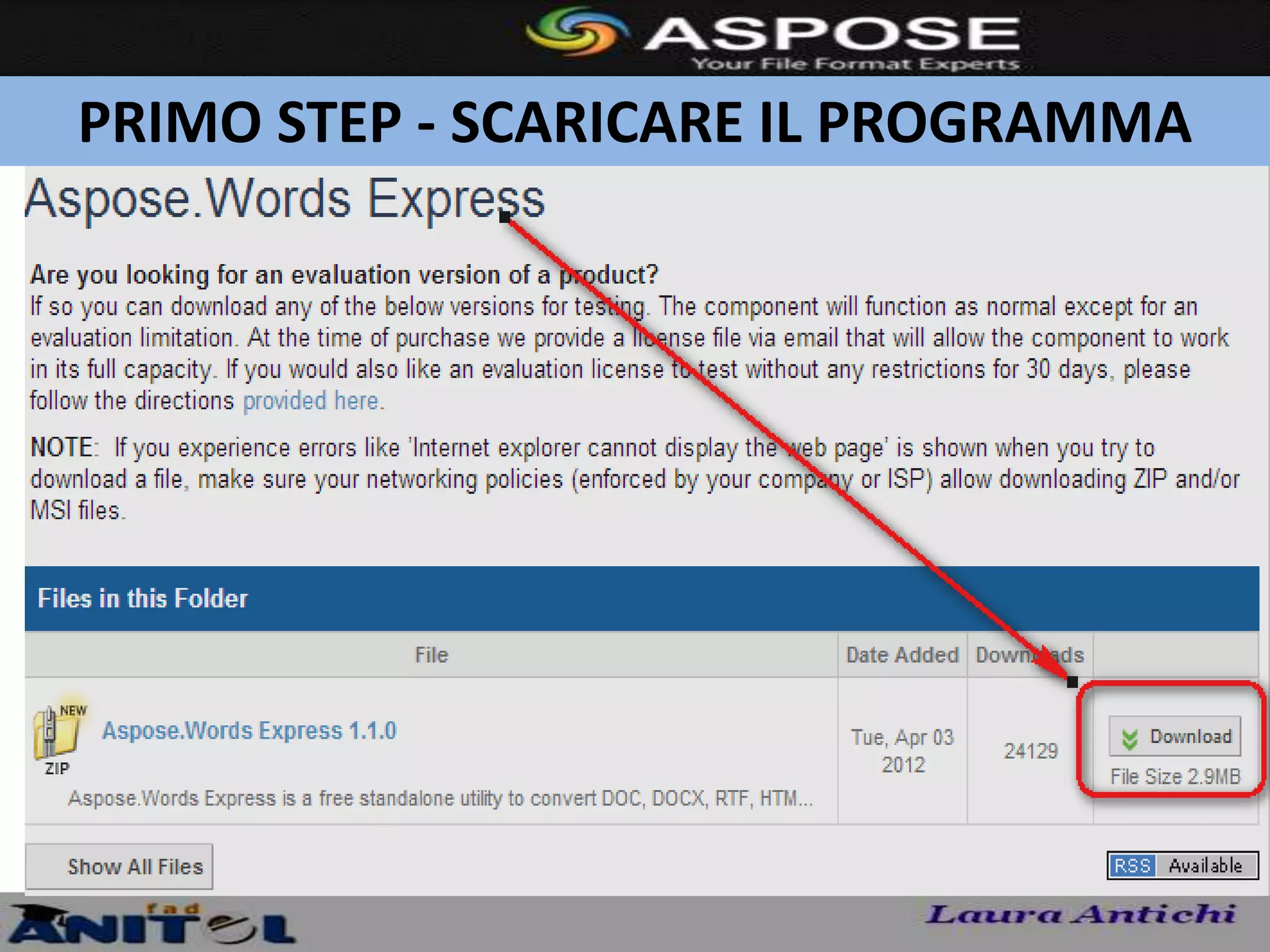 PRIMO STEP - SCARICARE IL PROGRAMMA
 