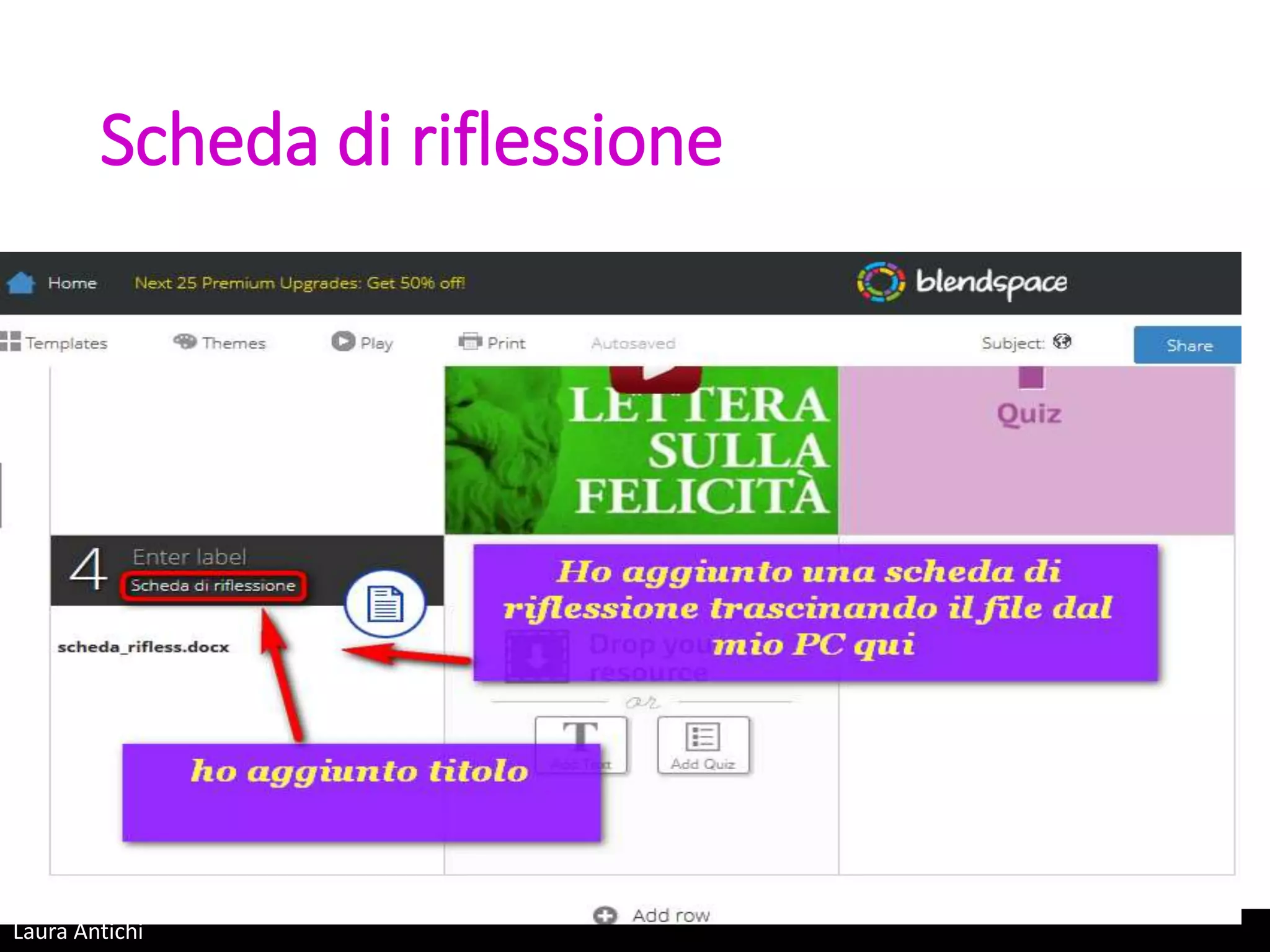 Laura Antichi
Scheda di riflessione
 