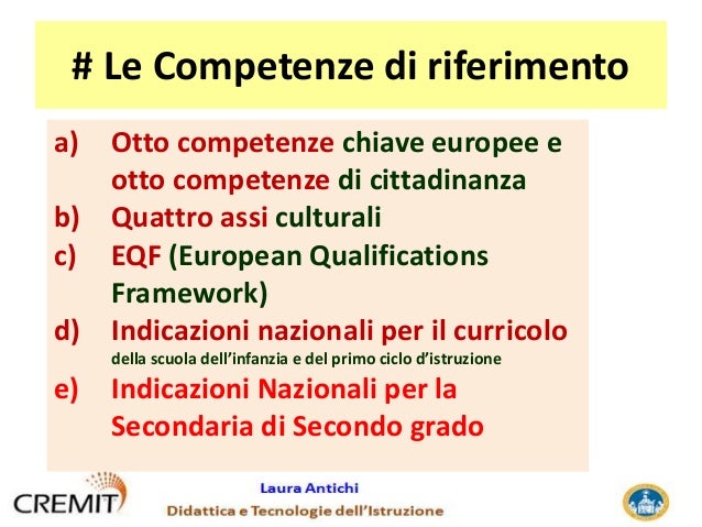 Competenze Europee Scuola Secondaria Di Secondo Grado Lantichi - Proemio Competenze