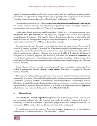 La nueva educación y el pacto educativo global papa francisco | PDF