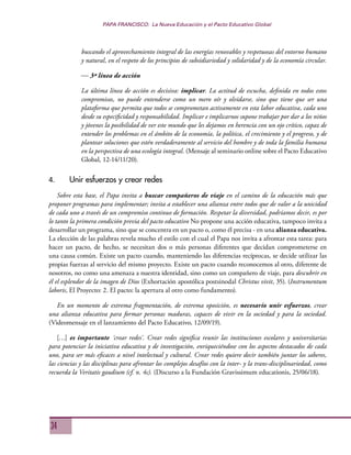 La nueva educación y el pacto educativo global papa francisco | PDF