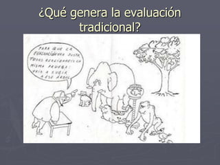 ¿Qué genera la evaluación tradicional?