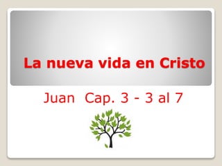 La nueva vida en Cristo 
Juan Cap. 3 - 3 al 7 
 